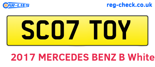 SC07TOY are the vehicle registration plates.