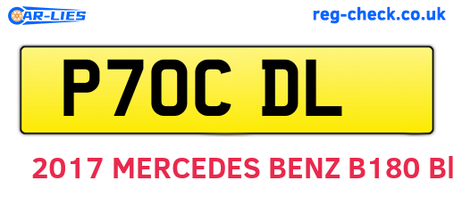 P70CDL are the vehicle registration plates.