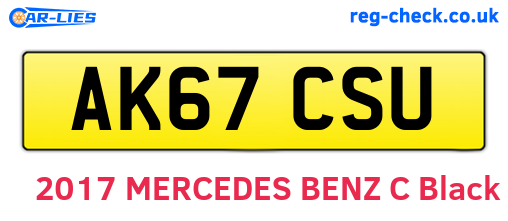 AK67CSU are the vehicle registration plates.