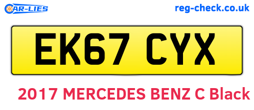 EK67CYX are the vehicle registration plates.