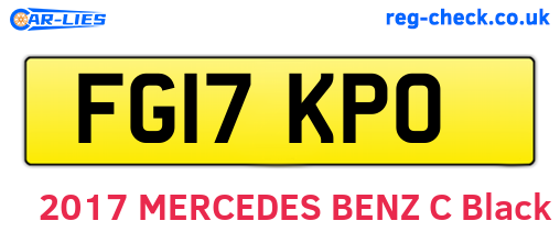 FG17KPO are the vehicle registration plates.