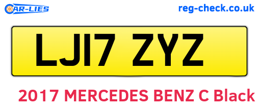 LJ17ZYZ are the vehicle registration plates.