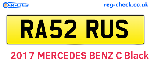 RA52RUS are the vehicle registration plates.