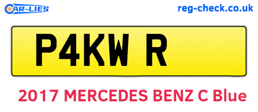 P4KWR are the vehicle registration plates.