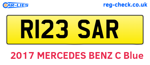 R123SAR are the vehicle registration plates.