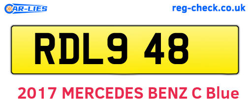 RDL948 are the vehicle registration plates.
