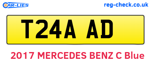 T24AAD are the vehicle registration plates.