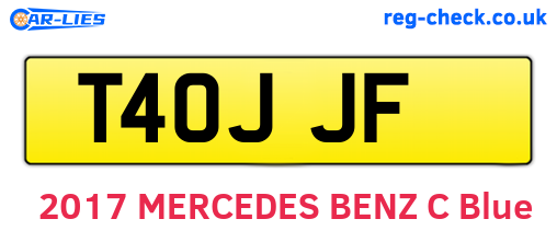 T40JJF are the vehicle registration plates.