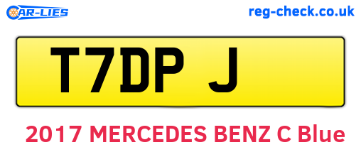 T7DPJ are the vehicle registration plates.