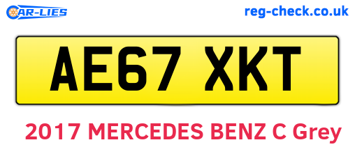 AE67XKT are the vehicle registration plates.