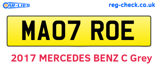 MA07ROE are the vehicle registration plates.