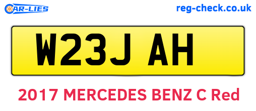 W23JAH are the vehicle registration plates.