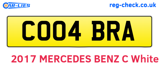 CO04BRA are the vehicle registration plates.