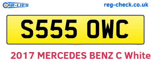 S555OWC are the vehicle registration plates.