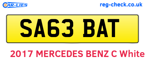 SA63BAT are the vehicle registration plates.