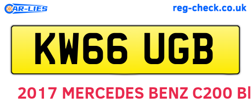 KW66UGB are the vehicle registration plates.