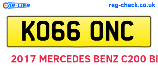 KO66ONC are the vehicle registration plates.