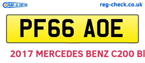 PF66AOE are the vehicle registration plates.