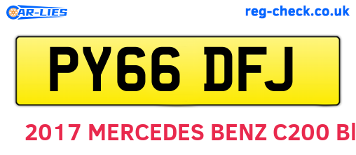 PY66DFJ are the vehicle registration plates.