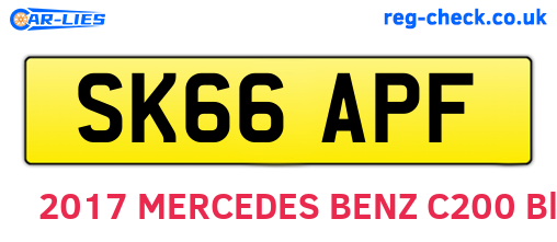 SK66APF are the vehicle registration plates.