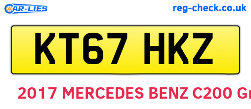 KT67HKZ are the vehicle registration plates.