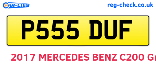 P555DUF are the vehicle registration plates.