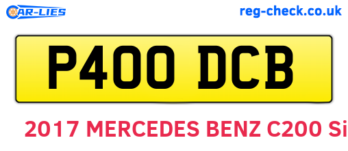 P400DCB are the vehicle registration plates.
