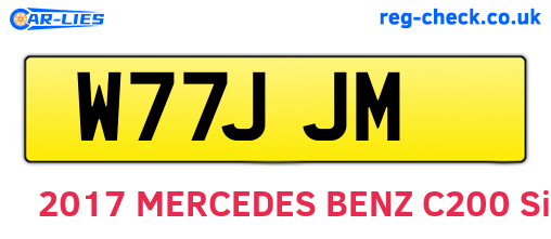 W77JJM are the vehicle registration plates.