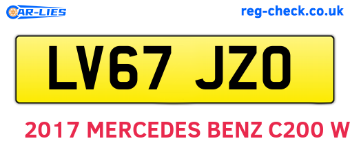 LV67JZO are the vehicle registration plates.