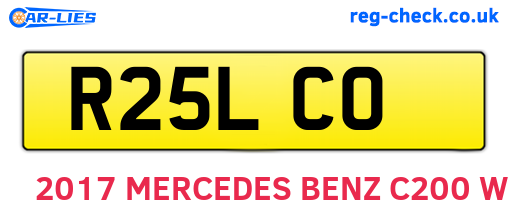 R25LCO are the vehicle registration plates.