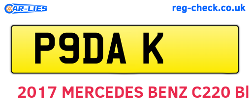 P9DAK are the vehicle registration plates.