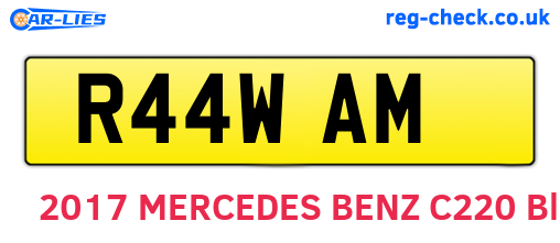 R44WAM are the vehicle registration plates.