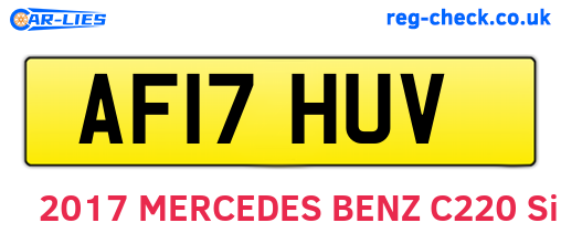 AF17HUV are the vehicle registration plates.