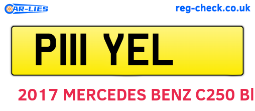 P111YEL are the vehicle registration plates.
