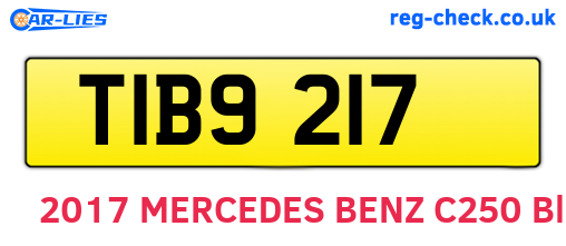 TIB9217 are the vehicle registration plates.
