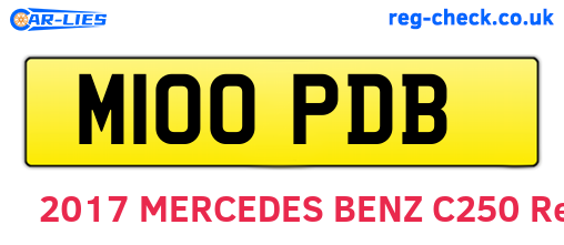 M100PDB are the vehicle registration plates.
