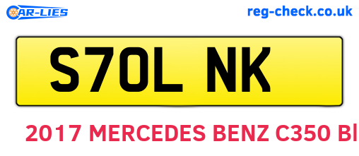 S70LNK are the vehicle registration plates.