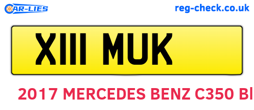 X111MUK are the vehicle registration plates.