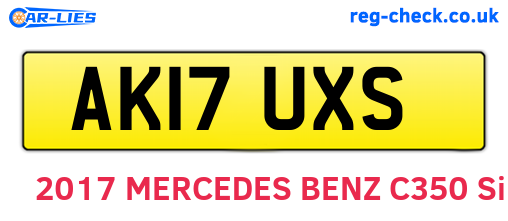 AK17UXS are the vehicle registration plates.