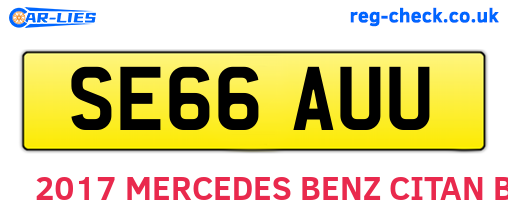 SE66AUU are the vehicle registration plates.