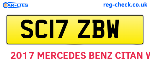 SC17ZBW are the vehicle registration plates.