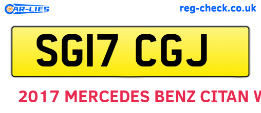 SG17CGJ are the vehicle registration plates.