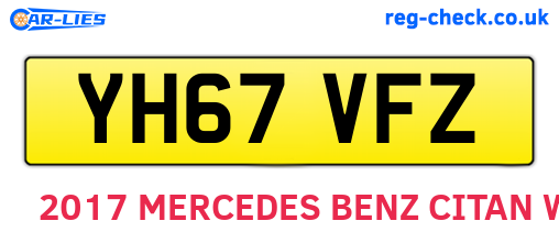 YH67VFZ are the vehicle registration plates.