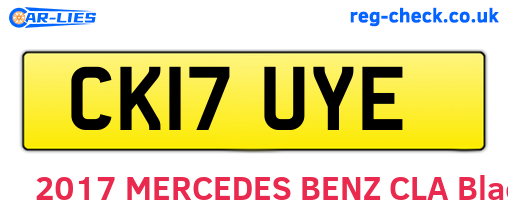 CK17UYE are the vehicle registration plates.
