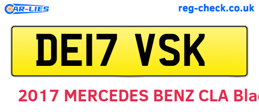 DE17VSK are the vehicle registration plates.