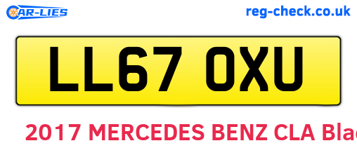 LL67OXU are the vehicle registration plates.