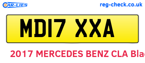 MD17XXA are the vehicle registration plates.