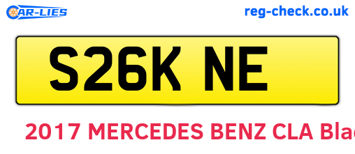 S26KNE are the vehicle registration plates.