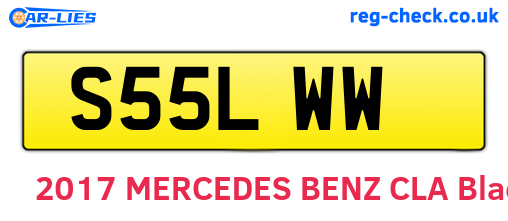 S55LWW are the vehicle registration plates.