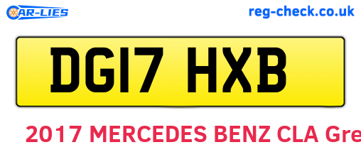 DG17HXB are the vehicle registration plates.